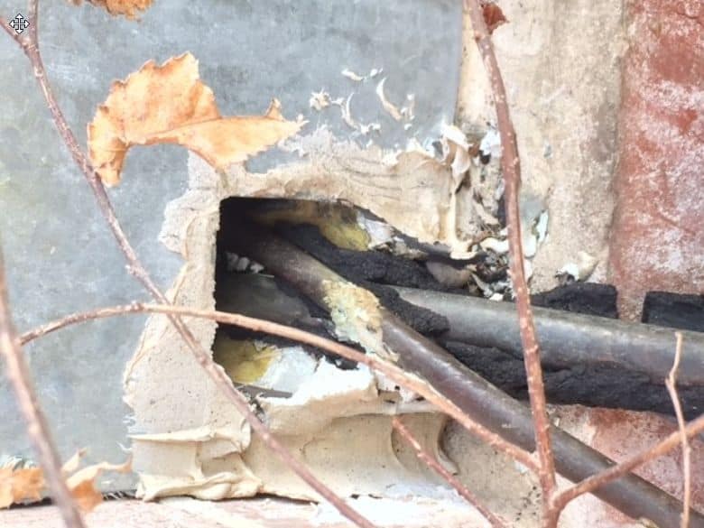 Air conditioning line creating the perfect highway for rats to invade your home.