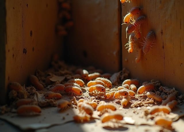Termites swarming inside a house