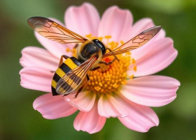 Paper Wasps sitting on flower