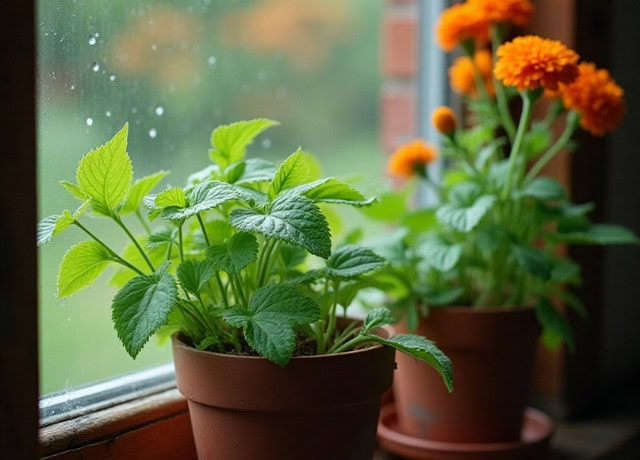 Potted mosquito repellent plants