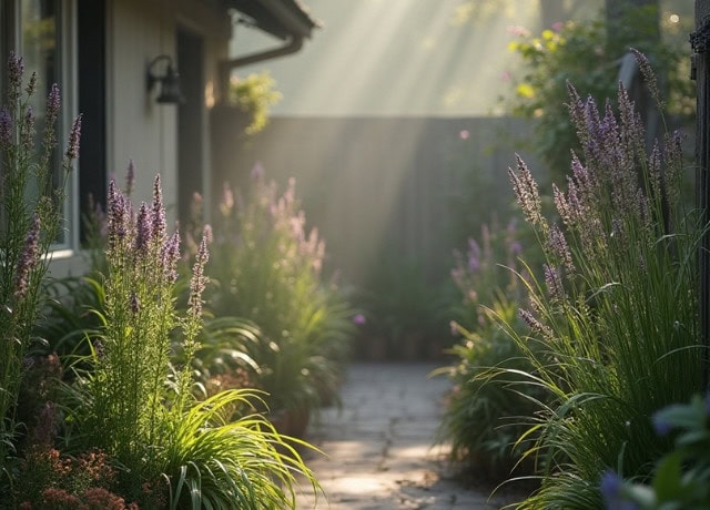 Sunrays on the plants and no presence of mosquito 
